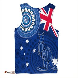 Amazing Aussie Australia Flag With Kangaroo Aboriginal Men Tank Top
