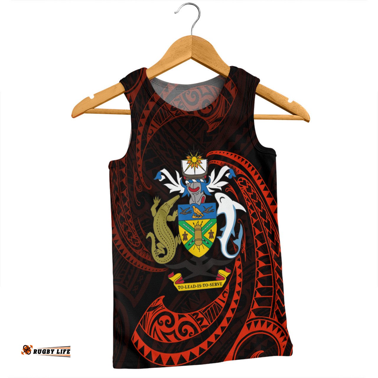 Amazing Aussie Australia South Sea Islanders Solomon Islands Red Tribal Wave Pattern Men Tank Top