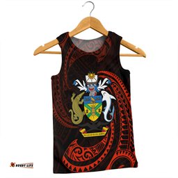 Amazing Aussie Australia South Sea Islanders Solomon Islands Red Tribal Wave Pattern Men Tank Top