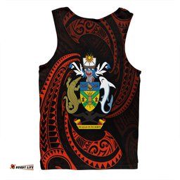 Amazing Aussie Australia South Sea Islanders Solomon Islands Red Tribal Wave Pattern Men Tank Top