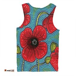 Amazing Aussie Australia Flowers Aboriginal Aboriginal Dot Art Of Australian Poppy Flower Painting Men Tank Top