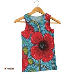 Amazing Aussie Australia Flowers Aboriginal Aboriginal Dot Art Of Australian Poppy Flower Painting Men Tank Top