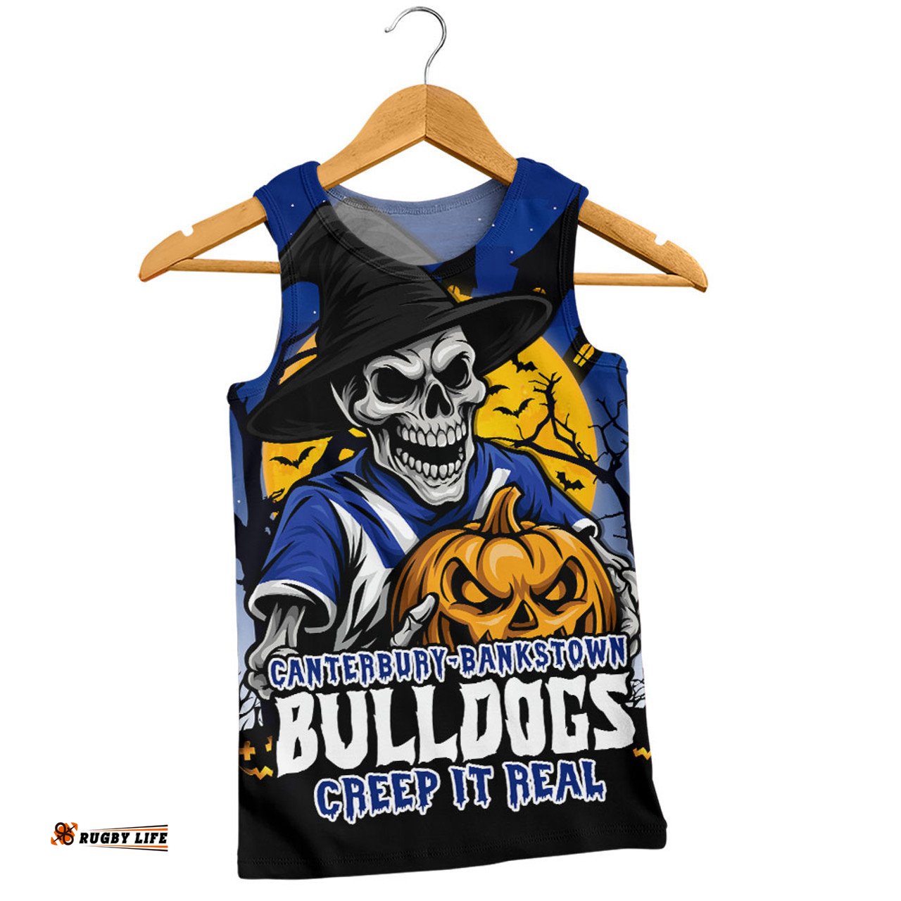 Amazing Aussie Canterbury Bankstown Bulldogs Dark Moon Rugby Halloween Battle Edition Men Tank Top