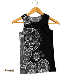Amazing Aussie Australia Indigenous Turtle Aboriginal Dot Art Black Men Tank Top