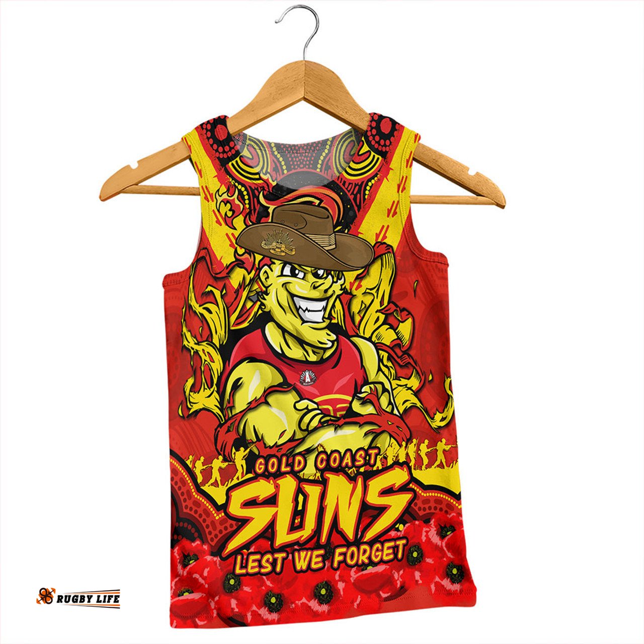 Amazing Aussie Gold Coast SUNS Ripped Legacy Of The Game The ANZAC Spirit Lives On Men Tank Top