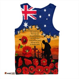 Amazing Aussie Australia Remembrance Day Fields Of Poppies Honoring The Fallen Men Tank Top