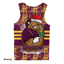 Amazing Aussie Brisbane Broncos Merry Ugly Christmas Comic Style Men Tank Top