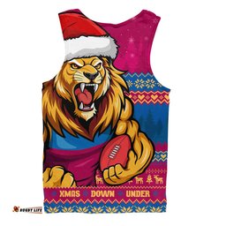 Amazing Aussie Brisbane Lions Merry Christmas Down Under Footy Power Style Men Tank Top