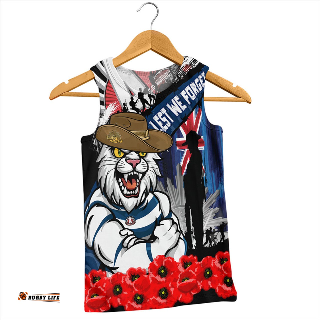 Amazing Aussie Geelong Cats Anzac Day Honor United In Spirit Men Tank Top