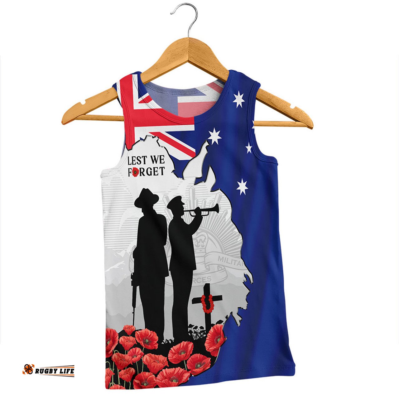 Amazing Aussie Australia On This Remembrance Day Lest We Forget In Flanders Fields Men Tank Top