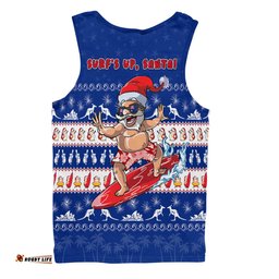 Amazing Aussie Australia Merry Christmas Mate Surf's Up Santa Blue Men Tank Top
