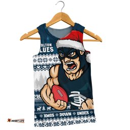 Amazing Aussie Carlton Merry Christmas Down Under Footy Power Style Men Tank Top