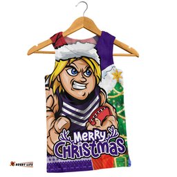 Amazing Aussie Fremantle Santa Scoring Touchdown On Christmas Game Day Men Tank Top