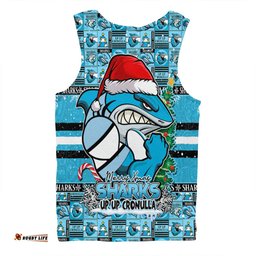 Amazing Aussie Cronulla Sutherland Sharks Merry Ugly Christmas Comic Style Men Tank Top