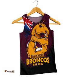 Amazing Aussie Brisbane Broncos Heart Of A Fighter Tough And Fearless Men Tank Top
