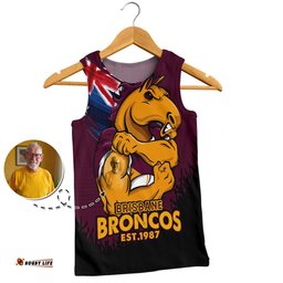 Amazing Aussie Brisbane Broncos Heart Of A Fighter Tough And Fearless Men Tank Top