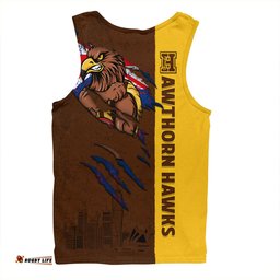 Amazing Aussie Hawthorn Burning Passion Of Power Scratch Style Men Tank Top