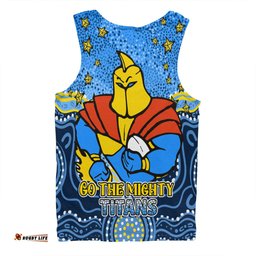Amazing Aussie Gold Coast Titans Custom Custom With Aboriginal Inspired Style Of Dot Painting Patterns Men Tank Top
