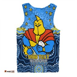 Amazing Aussie Gold Coast Titans Custom Custom With Aboriginal Inspired Style Of Dot Painting Patterns Men Tank Top