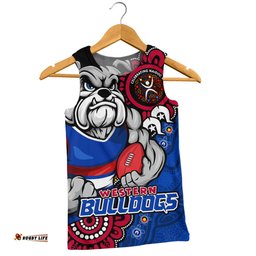Amazing Aussie Western Bulldogs Power Through Generations NAIDOC Edition Men Tank Top