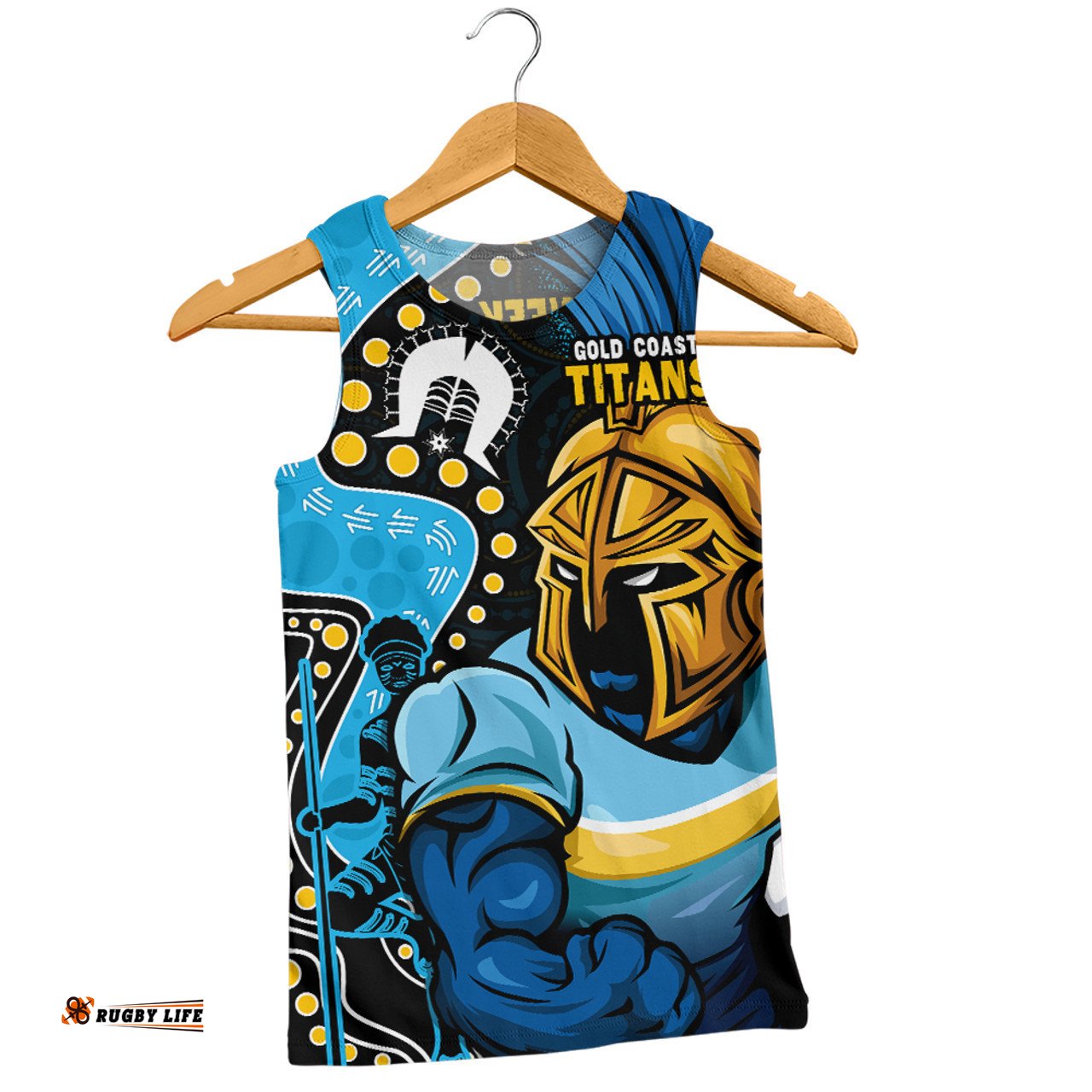 Amazing Aussie Gold Coast Titans NAIDOC Indigenous Warrior Spirit Men Tank Top