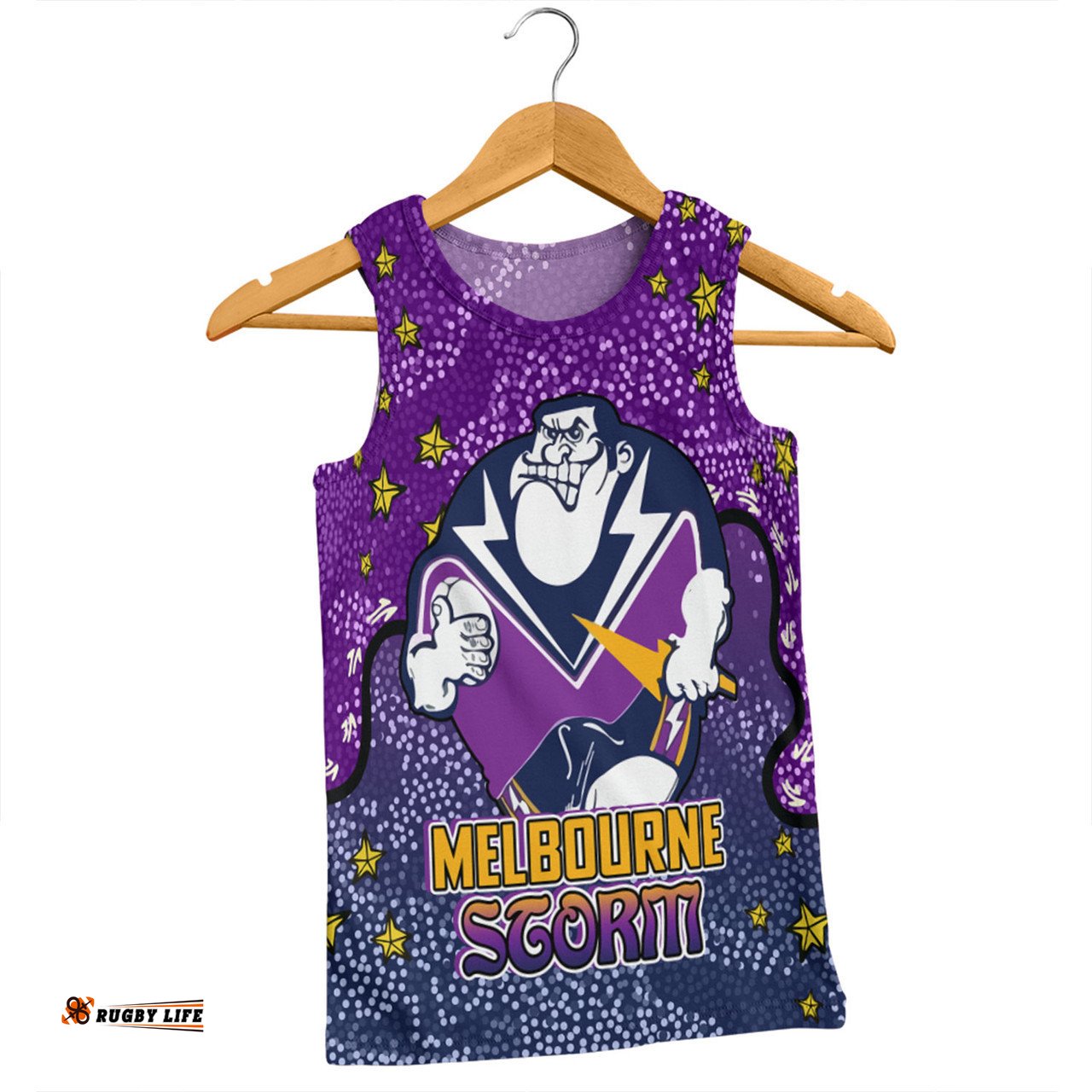 Amazing Aussie Melbourne Storm Custom Team With Dot And Star Patterns For Tough Fan Men Tank Top