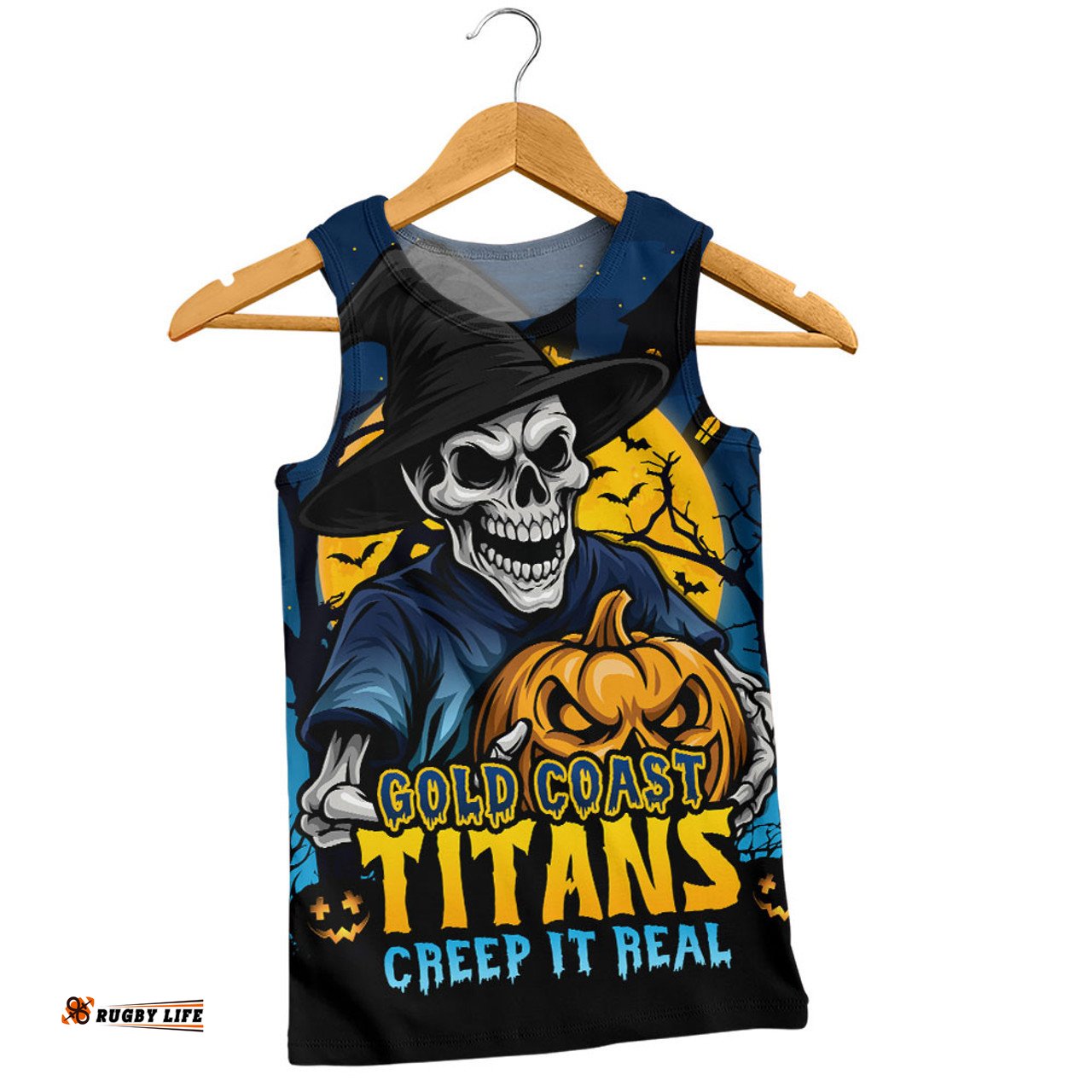 Amazing Aussie Gold Coast Titans Dark Moon Rugby Halloween Battle Edition Men Tank Top