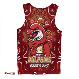 Amazing Aussie Redcliffe Dolphins Aboriginal Pattern Inspired Victory Is Ours Men Tank Top