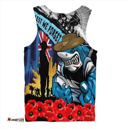 Amazing Aussie Cronulla Sutherland Sharks United In Spirit Anzac Day Tribute Men Tank Top