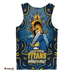 Amazing Aussie Gold Coast Titans Aboriginal Pattern Inspired Victory Is Ours Men Tank Top