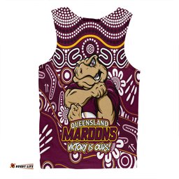 Amazing Aussie Queensland Maroons Aboriginal Inspired Tough Fan Rugby For Life Men Tank Top