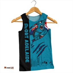 Amazing Aussie Port Adelaide Burning Passion Of Power Scratch Style Men Tank Top