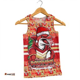 Amazing Aussie Redcliffe Dolphins Merry Ugly Christmas Comic Style Men Tank Top