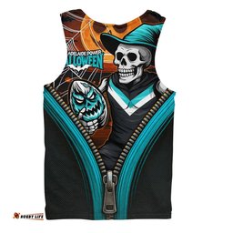Amazing Aussie Port Adelaide Halloween Night Reaper Zipper Men Tank Top