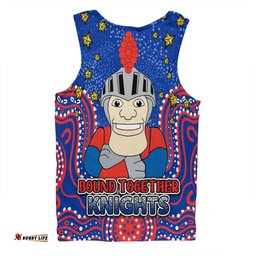 Amazing Aussie Newcastle Knights Custom Custom With Aboriginal Inspired Style Of Dot Painting Patterns Men Tank Top