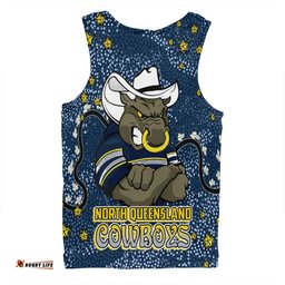 Amazing Aussie North Queensland Cowboys Custom Team With Dot And Star Patterns For Tough Fan Men Tank Top
