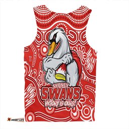 Amazing Aussie Sydney Swans Aboriginal Inspired Tough Fan Football For Life Men Tank Top