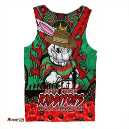 Amazing Aussie South Sydney Rabbitohs Ripped Legacy Of The Game The ANZAC Spirit Lives On Men Tank Top