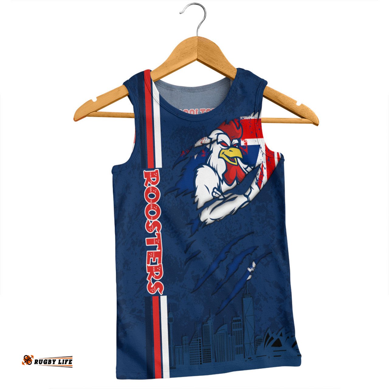 Amazing Aussie Sydney Roosters Happy Australia Day Flag Scratch Style Men Tank Top