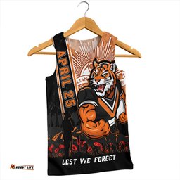 Amazing Aussie Wests Tigers Anzac Day Lest We Forget Strong Fighting Spirit Men Tank Top