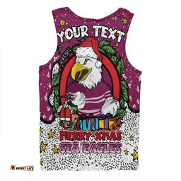Amazing Aussie Manly Warringah Sea Eagles Christmas Custom Merry Christmas Our Beloved Team With Aboriginal Dot Art Pattern Men Tank Top