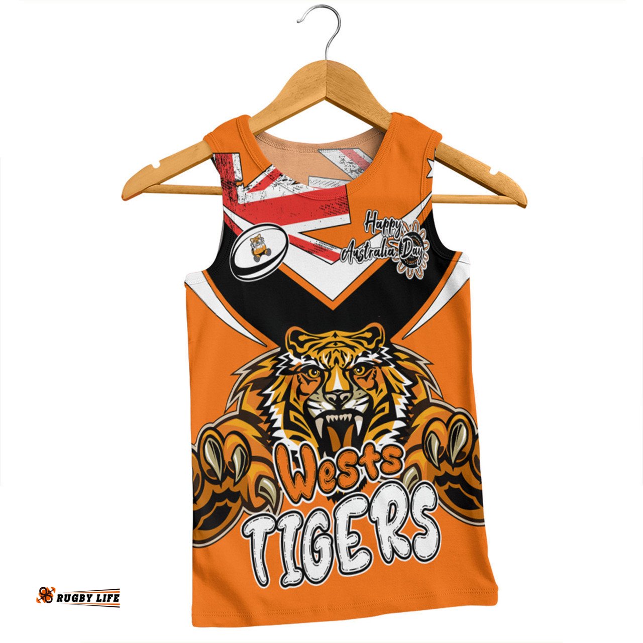 Amazing Aussie Wests Tigers Happy Australia Day We Are One And Free V2 Men Tank Top
