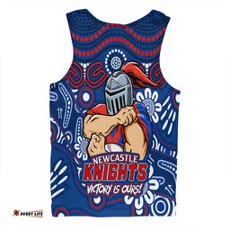 Amazing Aussie Newcastle Knights Aboriginal Inspired Tough Fan Rugby For Life Men Tank Top