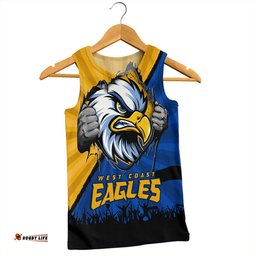 Amazing Aussie West Coast Eagles Breaking Through Fan Design Men Tank Top