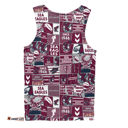 Amazing Aussie Manly Warringah Sea Eagles Team Of Us Die Hard Fan Supporters Comic Style Men Tank Top