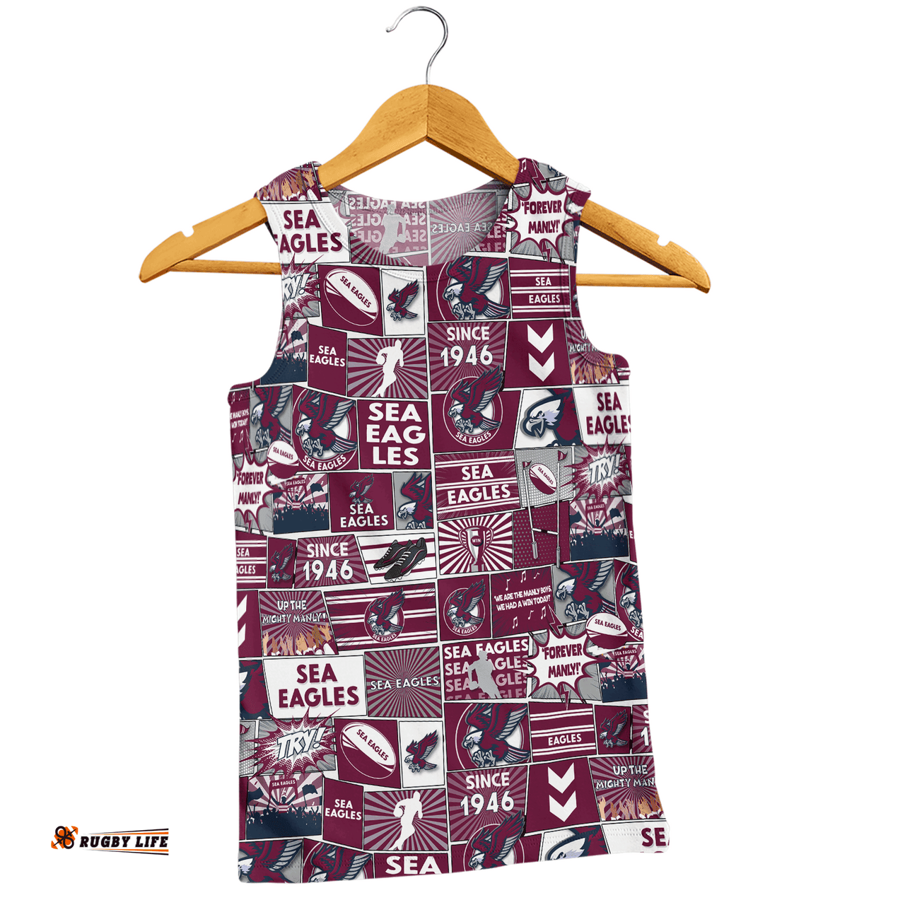 Amazing Aussie Manly Warringah Sea Eagles Team Of Us Die Hard Fan Supporters Comic Style Men Tank Top