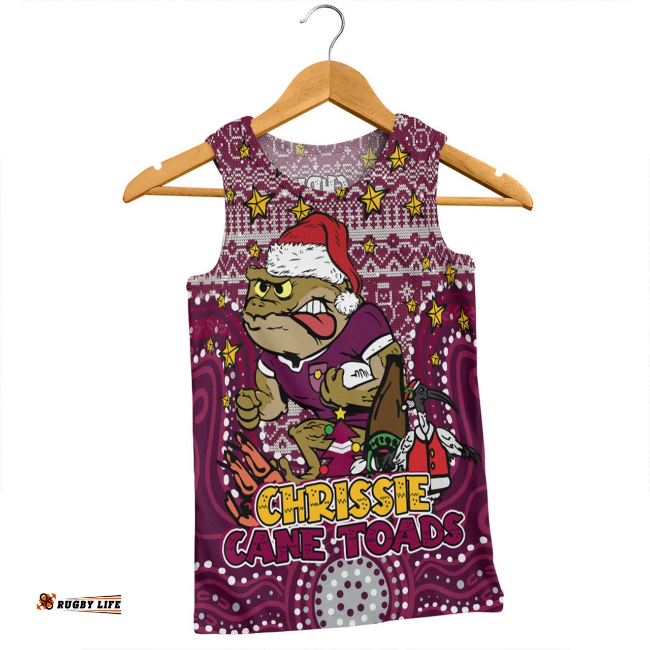 Amazing Aussie Queensland Cane Toads Christmas Custom Christmas Knit Patterns Vintage Jersey Ugly Men Tank Top
