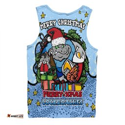 Amazing Aussie New South Wales Cockroaches Christmas Custom Merry Christmas Our Beloved Team With Aboriginal Dot Art Pattern Men Tank Top