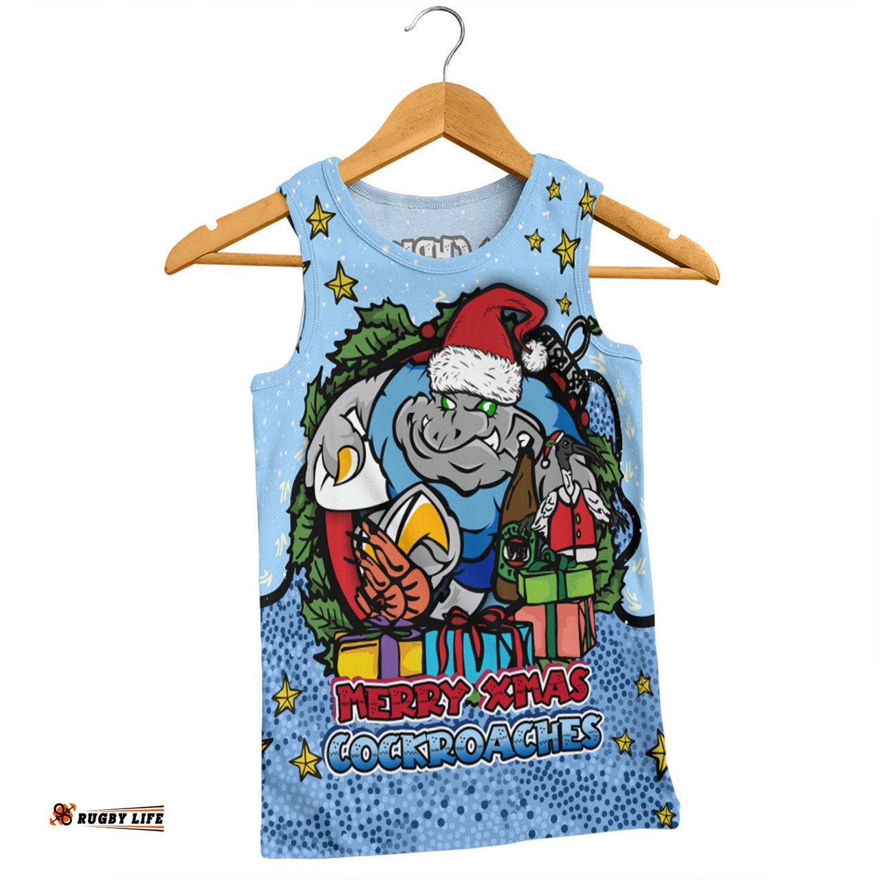 Amazing Aussie New South Wales Cockroaches Christmas Custom Merry Christmas Our Beloved Team With Aboriginal Dot Art Pattern Men Tank Top