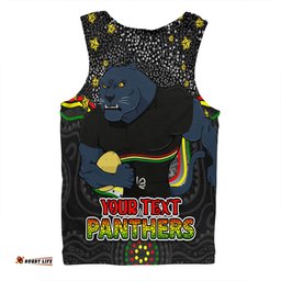 Amazing Aussie Penrith Panthers Custom Custom With Aboriginal Inspired Style Of Dot Painting Patterns Men Tank Top